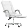 Silla de oficina reclinable masaje cuero sintético blanco