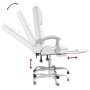 Silla de oficina reclinable masaje cuero sintético blanco