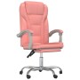 Silla de oficina reclinable cuero sintético rosa