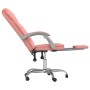 Silla de oficina reclinable cuero sintético rosa