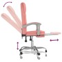 Silla de oficina reclinable cuero sintético rosa
