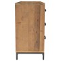 Aparador de madera maciza de pino marrón 110x35x70 cm