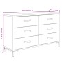 Aparador de madera maciza de pino marrón 110x35x70 cm