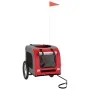 Haustier-Fahrradanhänger, Eisen-Oxford-Stoff, Rot, Grau von vidaXL, Kinderwagen für Haustiere - Ref: Foro24-93831, Preis: 93,...