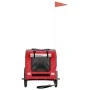Haustier-Fahrradanhänger, Eisen-Oxford-Stoff, Rot, Grau von vidaXL, Kinderwagen für Haustiere - Ref: Foro24-93831, Preis: 93,...