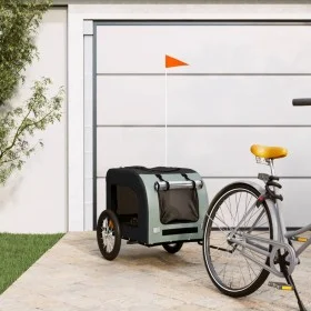 Haustier Fahrradanhänger Eisen Stoff Oxford schwarz grau von vidaXL, Kinderwagen für Haustiere - Ref: Foro24-93832, Preis: 95...
