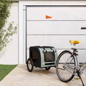 Haustier Fahrradanhänger Eisen Stoff Oxford schwarz grau von vidaXL, Kinderwagen für Haustiere - Ref: Foro24-93832, Preis: 10...