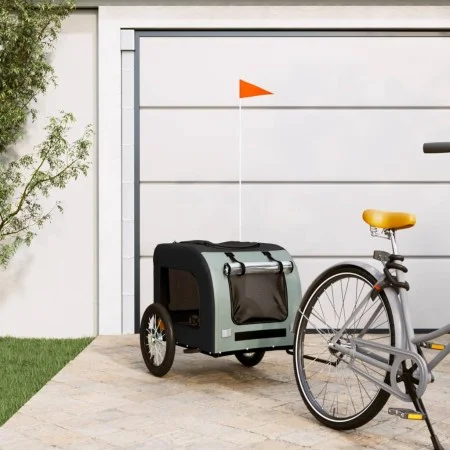 Bicycle trailer for pets, iron frame, Oxford fabric, black and grey. by vidaXL, pet strollers - Ref: Foro24-93832, Price: 95,...