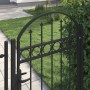 Puerta de valla con arco superior de acero 104x150 cm negra
