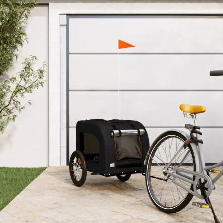 Haustier-Fahrradanhänger, Eisen-Oxford-Stoff, Schwarz von vidaXL, Kinderwagen für Haustiere - Ref: Foro24-93835, Preis: 98,39...