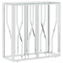 Mesa consola acero inoxidable y vidrio 70x30x70 cm