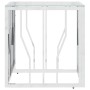 Mesa de centro acero inoxidable y vidrio plateada 50x50x50 cm