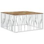 Mesa de centro acero inoxidable y madera reciclada plateado