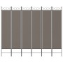 Biombo divisor de 6 paneles de tela gris antracita 240x200 cm