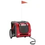 Haustier-Fahrradanhänger, Eisen-Oxford-Stoff, Rot, Grau von vidaXL, Kinderwagen für Haustiere - Ref: Foro24-93880, Preis: 93,...