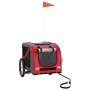 Haustier-Fahrradanhänger, Eisen-Oxford-Stoff, Rot, Grau von vidaXL, Kinderwagen für Haustiere - Ref: Foro24-93880, Preis: 95,...