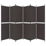 Biombo divisor de 6 paneles de tela marrón 300x200 cm