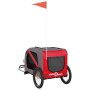 Haustier-Fahrradanhänger, Eisen-Oxford-Stoff, Rot, Grau von vidaXL, Kinderwagen für Haustiere - Ref: Foro24-93880, Preis: 95,...