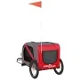 Remolque de bicicleta mascotas hierro tela Oxford rojo gris de vidaXL, Cochecitos para mascotas - Ref: Foro24-93880, Precio: ...