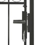 Puerta de valla con arco superior de acero 104x150 cm negra