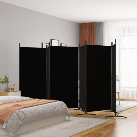 Biombo divisor de 6 paneles de tela negro 520x180 cm en Divisores de ambientes | Comprar online en Foro24