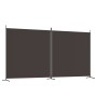 Biombo divisor de 2 paneles de tela marrón 348x180 cm