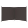 Biombo divisor de 2 paneles de tela marrón 348x180 cm