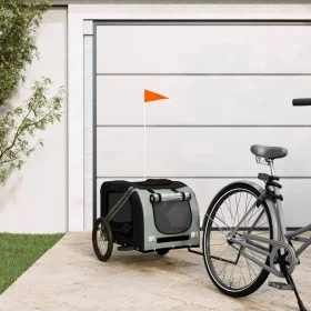 Pet Bicycle Trailer Iron Oxford Cloth Black Gray by vidaXL, pet strollers - Ref: Foro24-93881, Price: 90,93 €, Discount: %
