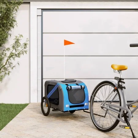 Pet Bicycle Trailer Iron Oxford Cloth Blue Gray by vidaXL, pet strollers - Ref: Foro24-93883, Price: 99,21 €, Discount: %