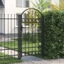 Puerta de valla con arco superior de acero 104x175 cm negra