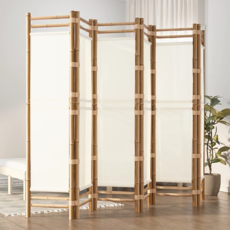 Biombo plegable de 6 paneles bambú y lona 240 cm en Divisores de ambientes | Comprar online en Foro24