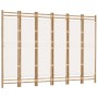 Biombo plegable de 6 paneles bambú y lona 240 cm en Divisores de ambientes | Comprar online en Foro24