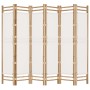 Biombo plegable de 6 paneles bambú y lona 240 cm en Divisores de ambientes | Comprar online en Foro24