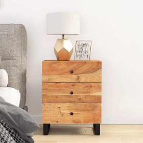 Mesita de noche madera acacia madera contrachapada 50x33x62 cm Mesita de noche madera acacia madera contrachapada 50x33x62 cm