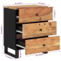 Mesita de noche madera acacia madera contrachapada 50x33x62 cm