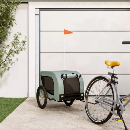 Pet Bicycle Trailer Iron Oxford Cloth Gray Black by vidaXL, pet strollers - Ref: Foro24-94007, Price: 97,70 €, Discount: %