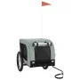 Haustier-Fahrradanhänger, Eisen-Oxford-Stoff, Grau, Schwarz von vidaXL, Kinderwagen für Haustiere - Ref: Foro24-94007, Preis:...