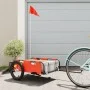 Fahrradanhänger aus Eisen und orangefarbenem Oxford-Stoff von vidaXL, Fahrradanhänger - Ref: Foro24-94166, Preis: 80,04 €, Ra...