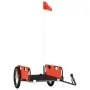 Fahrradanhänger aus Eisen und orangefarbenem Oxford-Stoff von vidaXL, Fahrradanhänger - Ref: Foro24-94166, Preis: 80,04 €, Ra...