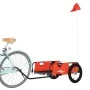 Fahrradanhänger aus Eisen und orangefarbenem Oxford-Stoff von vidaXL, Fahrradanhänger - Ref: Foro24-94166, Preis: 80,04 €, Ra...