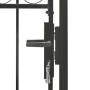Puerta de valla con arco superior de acero 104x175 cm negra