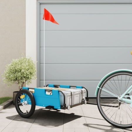 Bicycle trailer iron and blue Oxford cloth by vidaXL, Bicycle trailers - Ref: Foro24-94170, Price: 75,65 €, Discount: %
