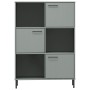 Librería patas de metal OSLO madera maciza gris 90x35x128,5cm