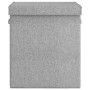 Cesto ropa sucia plegable lino sintético gris 51x34,5x59,5 cm