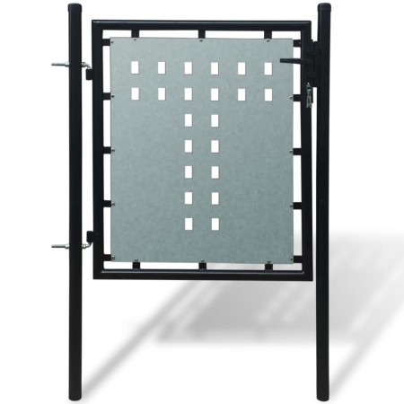 Puerta de valla de jardín negra 100x125 cm de vidaXL, Puertas de jardín - Ref: Foro24-141684, Precio: 110,64 €, Descuento: %