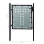 Puerta de valla de jardín negra 100x125 cm de vidaXL, Puertas de jardín - Ref: Foro24-141684, Precio: 110,64 €, Descuento: %