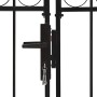 Cancela de valla doble puerta con arco 300x125 cm acero negro
