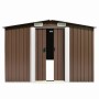Brauner Gartenschuppen aus Metall, 257 x 298 x 178 cm von vidaXL, Schuppen - Ref: Foro24-143343, Preis: 424,56 €, Rabatt: %