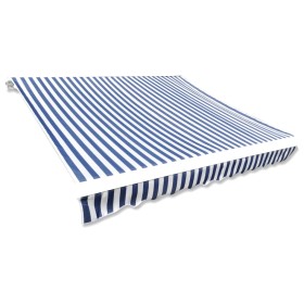 Blue and white canvas awning 350x250 cm by vidaXL, Awnings - Ref: Foro24-143699, Price: 34,70 €, Discount: %