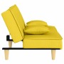 Sofá cama de tela amarillo claro